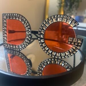 COPY - Faux D&G Studded Orange Sunglasses